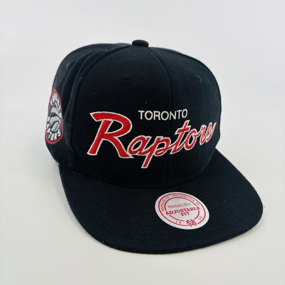 Toronto Raptors Hat Cap SnapBack Mitchell Ness Script NBA Side Patch